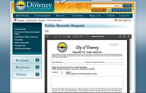 City of Downey has its Public Records Request form available online for public to download. Photo by: Alicia Edquist